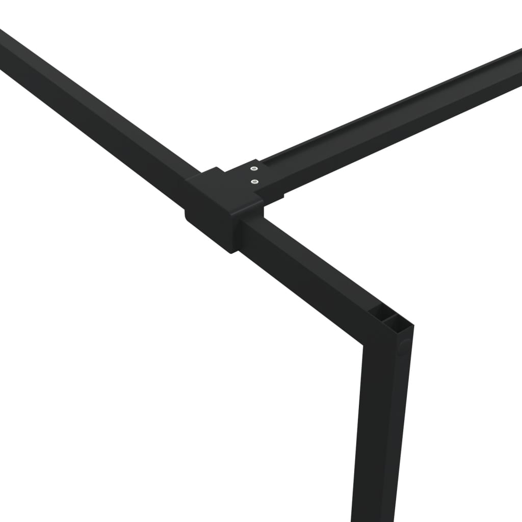 Walk in Shower Screen in Black 80 x 195 cm Clear Tempered Safety Glass (ESG) Black Frame