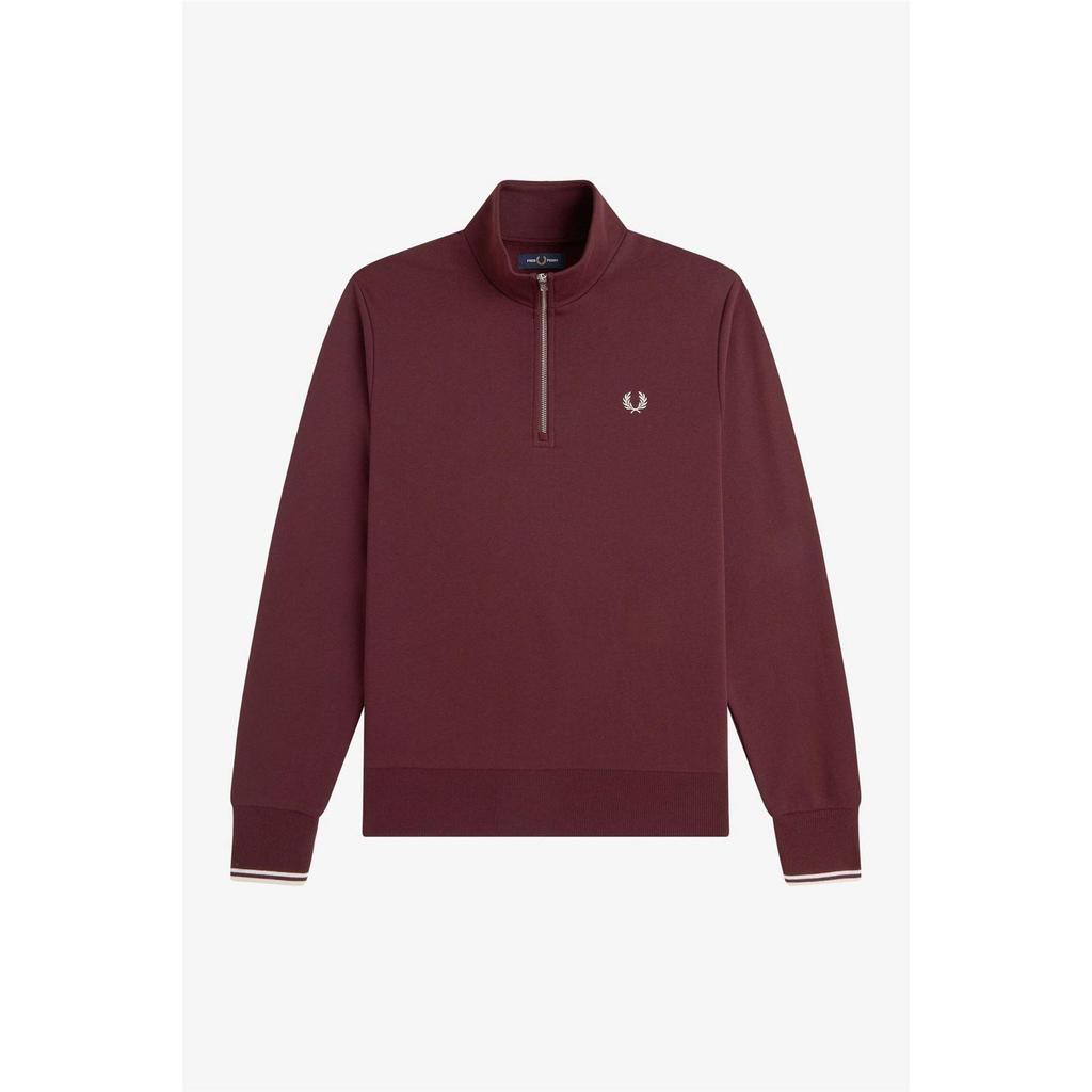 Fred Perry Mens Logo Half Zip Sweatshirt