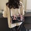 Универсальная сумка большой вместимости для женщин, новая модная сумка через плечо контрастного цвета для отдыха, сумки через плечо с милым бантом