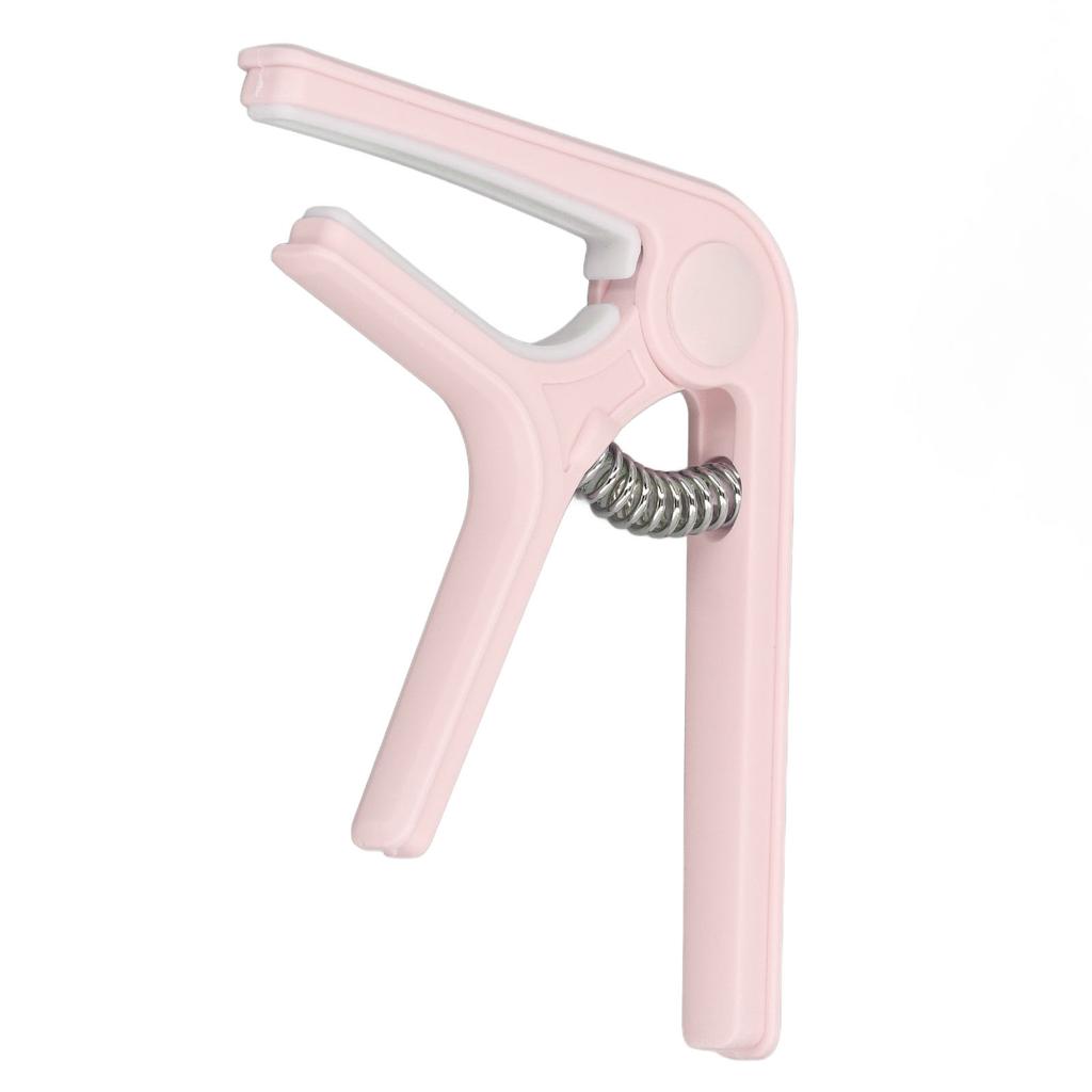 Guitar Capo Sturdy ABS Spring Even Pressure Easy Operation Capo for Acoustic Guitar Ukulele Bass Banjo Mandolin Pink