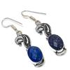 Лазурит Драгоценный камень Ручная работа 925 Стерлинговое серебро Ювелирное изделие Серьга 2.01" L5J10