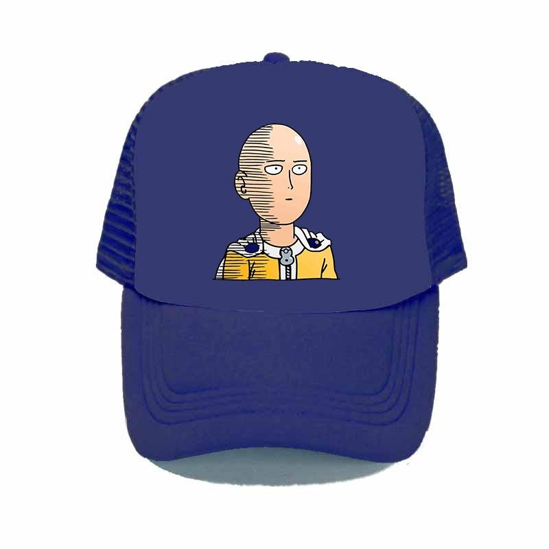 One Punch Man Mesh Dad Hat Japanese Anime Fans Casual Bone Gorras Cap For Women Unisex Webcomic Bald Hero Baseball Cap YY316