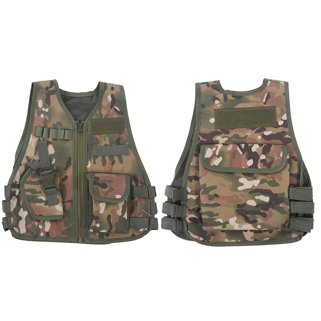 Детский камуфляжный жилет с несколькими карманами для боевой охоты на открытом воздухе(Камуфляж CP L)