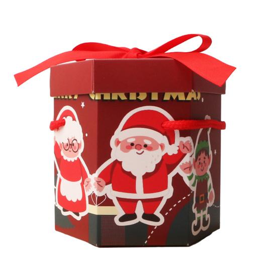 2 шт., подарочная коробка для рождественской вечеринки с портативной веревкой, праздничная конфета, печенье, рождественский подарок, бумажная коробка, упаковочные принадлежности для Рождества