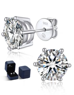 MomentWish Серьги с муассанитом 2 карата Серьги Гипоаллергенные серьги D Color VVS1 Серьги с имитацией бриллианта Серьги, женские женские женские