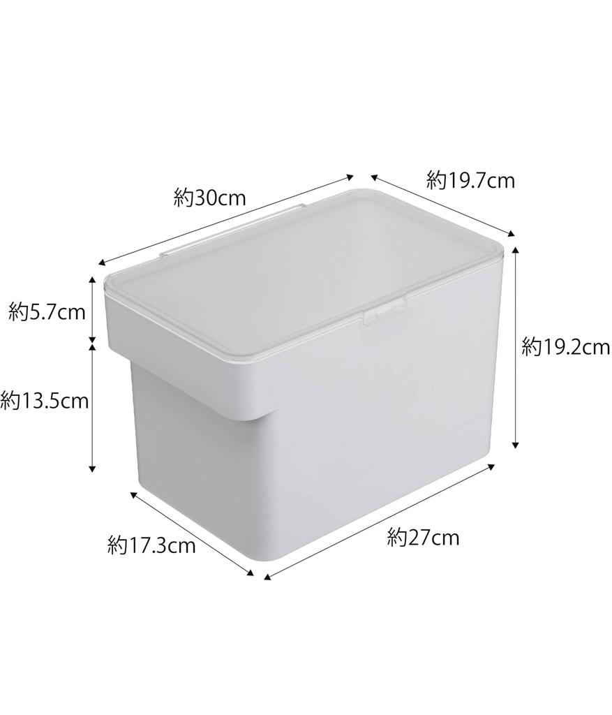 Yamazaki Jitsugyo Airtight Pet Food Stocker 3.5kg with Measuring Cup White Approx. W30 X D19.7 X H19.2cm (When Lid Is Open Approx. H37.5cm) Tower