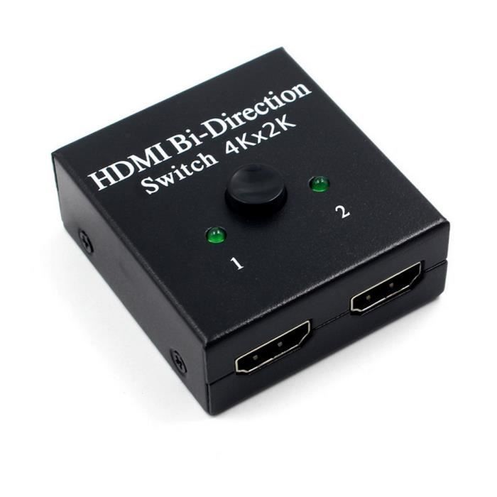 Distributeur HDMI 1x2 Répartiteur Ou A 2x1 Switch Support Intelligent Bidirectionnel 4K 2.0 Source De Signal AB