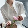 Женские синие, белые, желтые рубашки, кардиганы с пуговицами и лацканами, топы, женские свободные рубашки большого размера с длинными рукавами, женские повседневные блузки