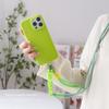 Shockproof Crossbody Necklace Cord Strap Case for iPhone 16 Pro 15 14 Plus 13 12 Pro Max 11 Solid Color Matte Tpu Soft Cover