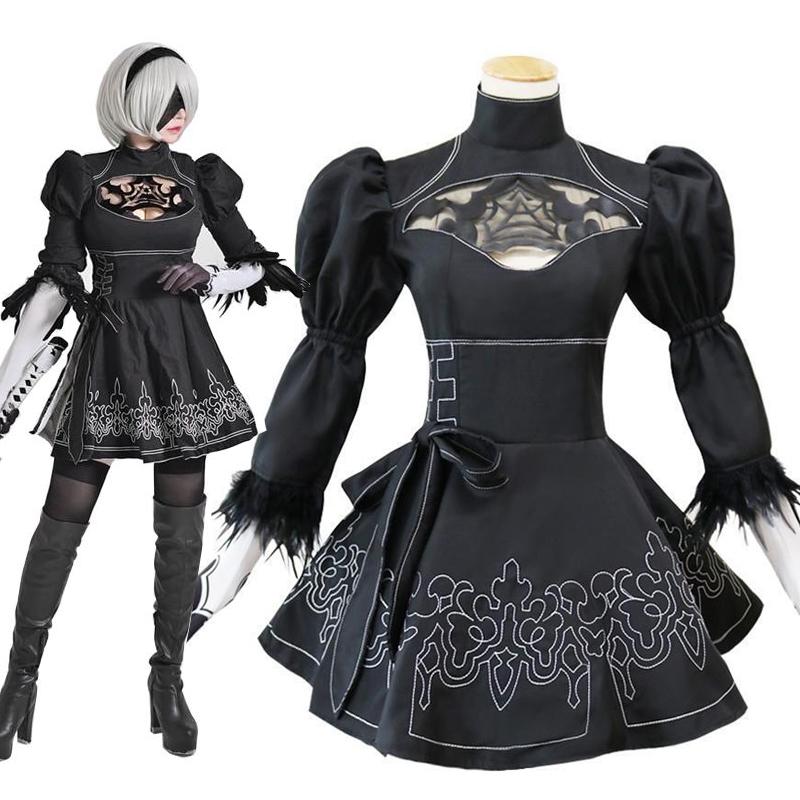 Сексуальный костюм Nier Automata для косплея Yorha 2B, костюм для игр на Хэллоуин, женские костюмы для ролевых игр, костюмы для девочек и женщин, аниме, ролевые игры, нарядное платье для вечеринки