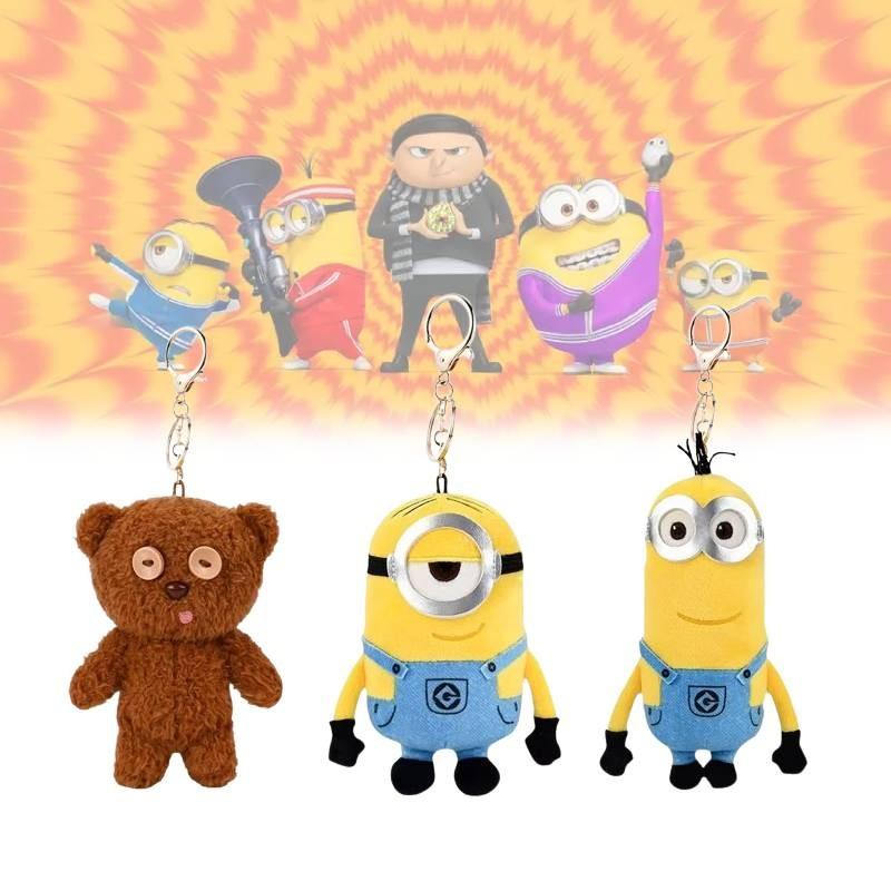 Keychain Me Despicable Cute Cartoon Girl Kid Backpack Ornament Hanging Plush Toy