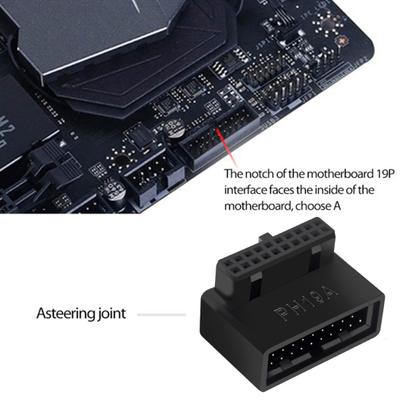 Конвертер USB для материнской платы, Беспроводная передача, АБС, Легкая установка, USB3.0 19/20-контактный, 90 градусов