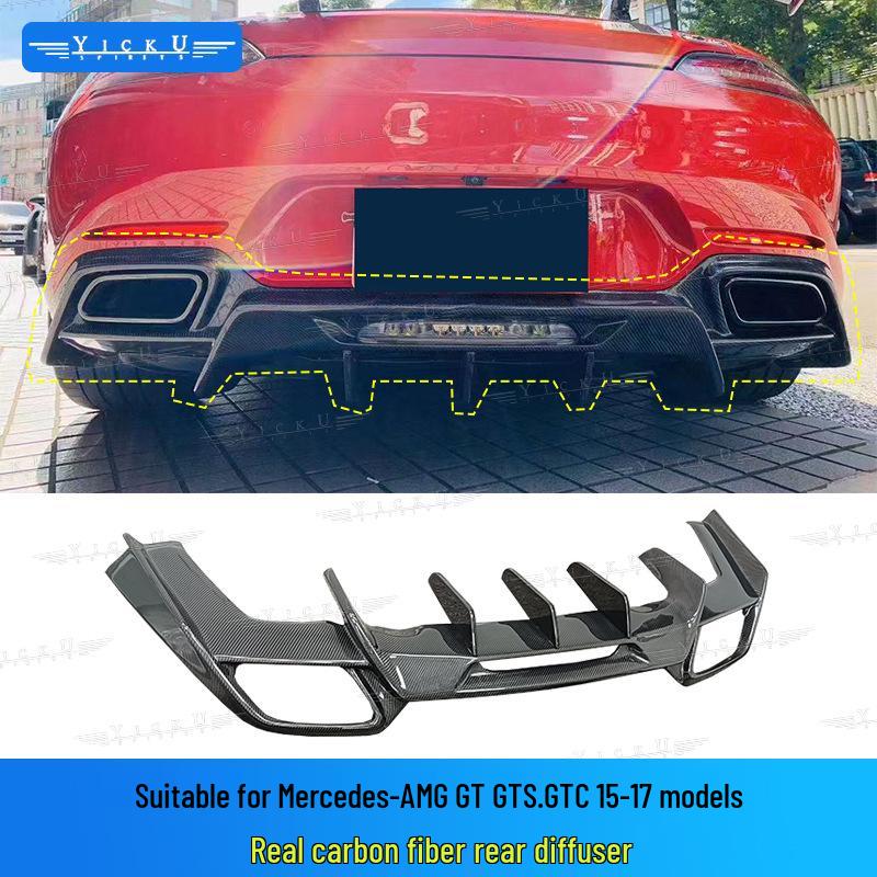 Mercedes AMG GT/GTS/GTC Carbon Fiber Body Kit: Front Lip, Rear Lip, Side Skirts, Rear Spoiler, Wind Deflectors.