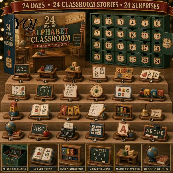Holiday Gift for Kids 2026 Career Advent Calendar, 24-Day Countdown Box with Mini Occupation Retro Set Figures, Community Helper Ornament Set,