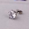 1pcs Stylish Jewelry Four Claws Drop Ear Stud Cubic Zirconia Earrings Titanium Steel