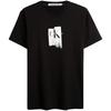 Letter Foil Print Crew Neck Short Sleeve T-Shirt Men Tops Space-Black J324214BEH