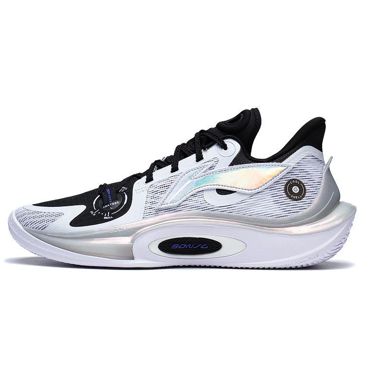 Li Ning Sonic 11 Stardust Enhanced Lateral Support Precision Grip Stability Men Basketball Shoes White Black Silver ABAT021-1