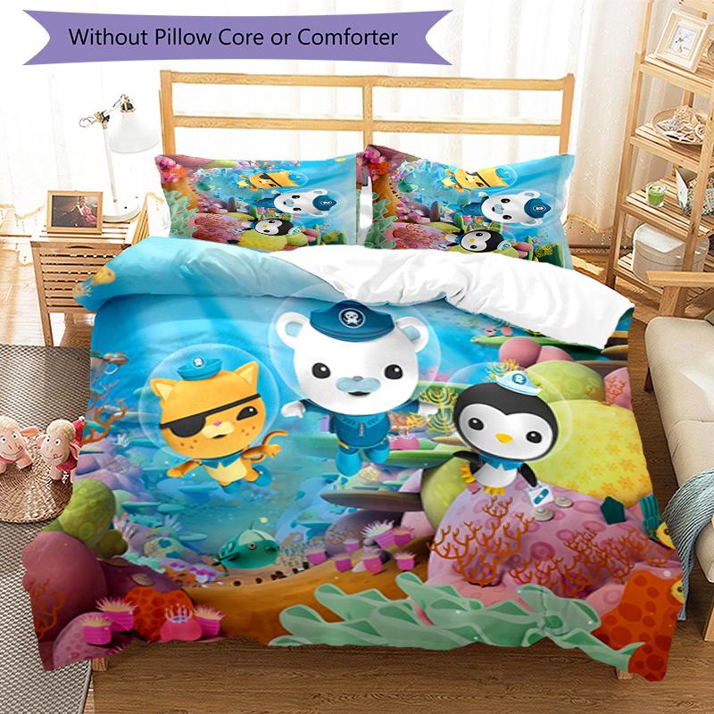 3pcs The Octonauts6 pattern bedding set duvet cover set includes duvet cover &pillowcases, perfect all season bedroom decoration & gift