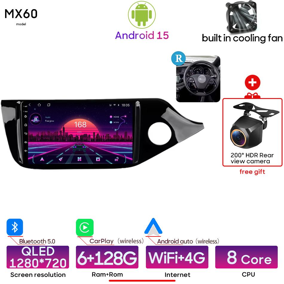 Android pour Kia CEED 2 JD 2012 - 2018 lecteur multimédia de voiture sans fil Carplay unité principale automatique Radio vidéo stéréo Navigation