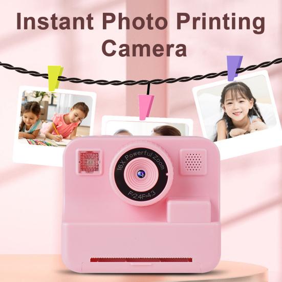 Instant Print Portable Camera with Large Screen 40MP Clarity Compact Size Portable Multifunctional Kids Camera with Color Pens Set