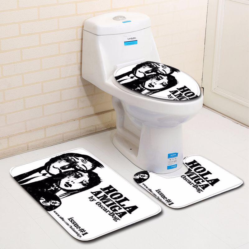 3D Персонализированный Коврик для Ванной Туалета из Трех Частей Коврик для Двери Ковер для Ванной