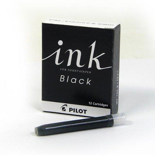 Pilot Ink Cartridges for Fountain Pens/Desk Pens, Black, 12-Pack, IRF-12S-B