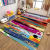 Abstract Colorful Stripe Area Rug Non-slip Washable Flannel Carpet for Home Living Room Kitchen Bedroom Rug Sofa Decor Floor Mat