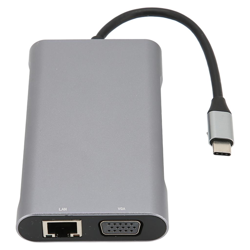 Док-станция USB C Hub 10 в 1 4K Интерфейс PD Порт зарядки 3 USB порта Многофункциональный концентратор