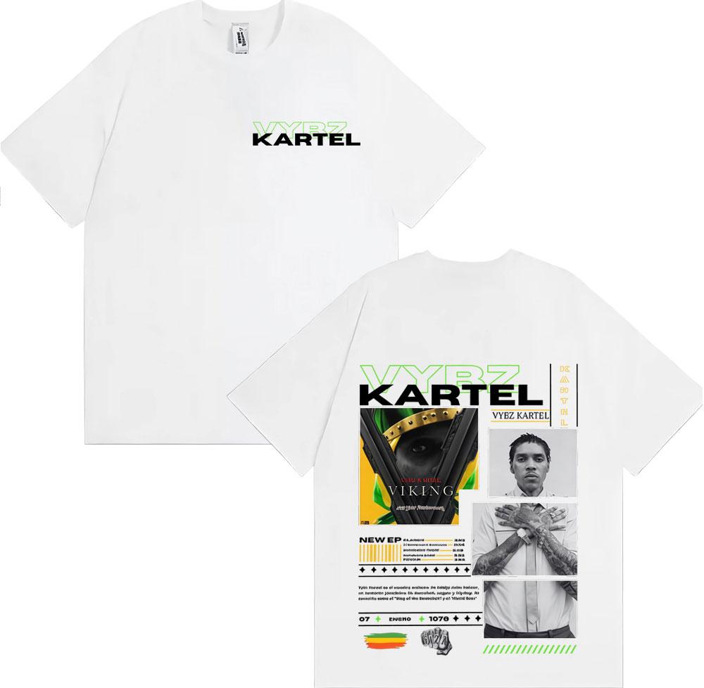 Rapper Vybz Kartel Tour 2025 Album Tshirts Unisex Women Comfort Short Sleeve Loose T Shirt Male Harajuku Hip Hop Pop Music Tshirt