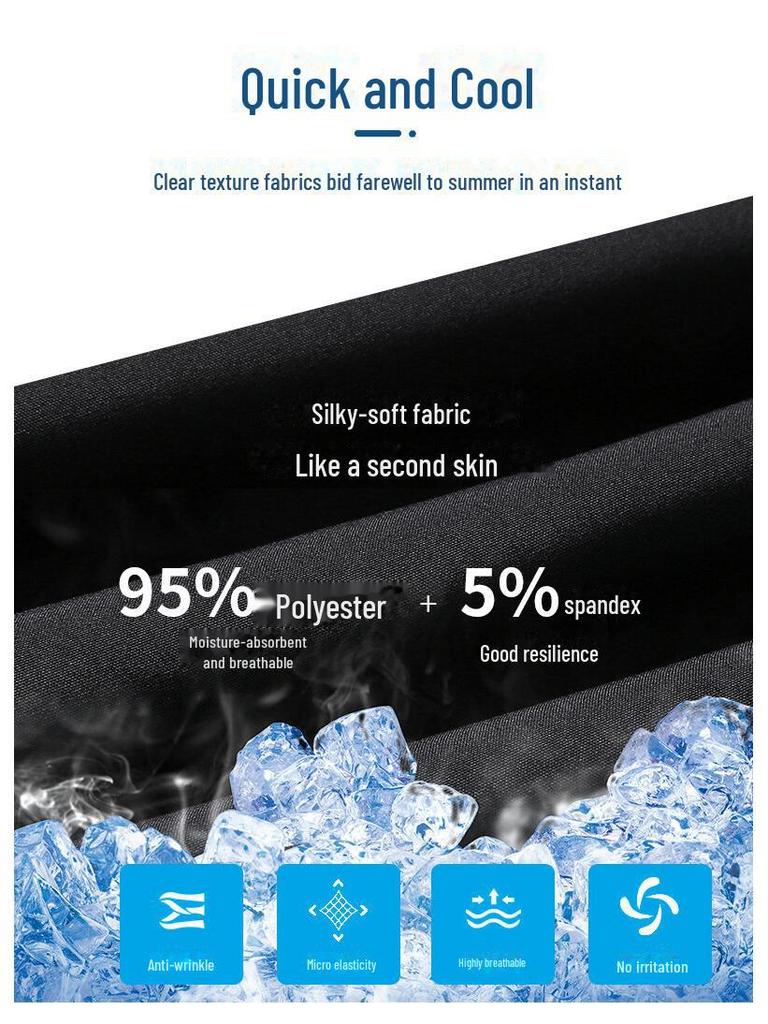 2024 Мужские быстросохнущие эластичные спортивные шорты Ice Silk на лето — свободные повседневные для бега, фитнеса, пляжной одежды