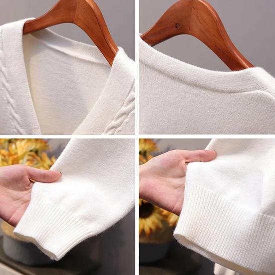 Осенне-зимний женский свитер, кардиган, женское вязаное пальто большого размера, однотонный свободный теплый свитер с v-образным вырезом