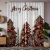 2pcs Luxurious Christmas Lights Print Curtains Set Semi-Sheer Polyester With Rod Pocket For Easy Hanging For Bedroom Living Room