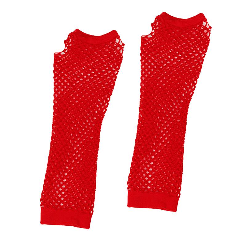 1 пара женских длинных сетчатых перчаток, сетчатые перчатки без пальцев, перчатки для вечеринок в стиле панк-рок в ночном клубе, теплые перчатки для рук, сексуальные перчатки