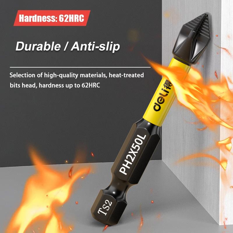 Non-Slip Impact Batch Head Strong Magnetic Cross High Torque Hardness Screw 25/50/65/70/90mm Waterproof Ph2 Screwdriver Bits Set