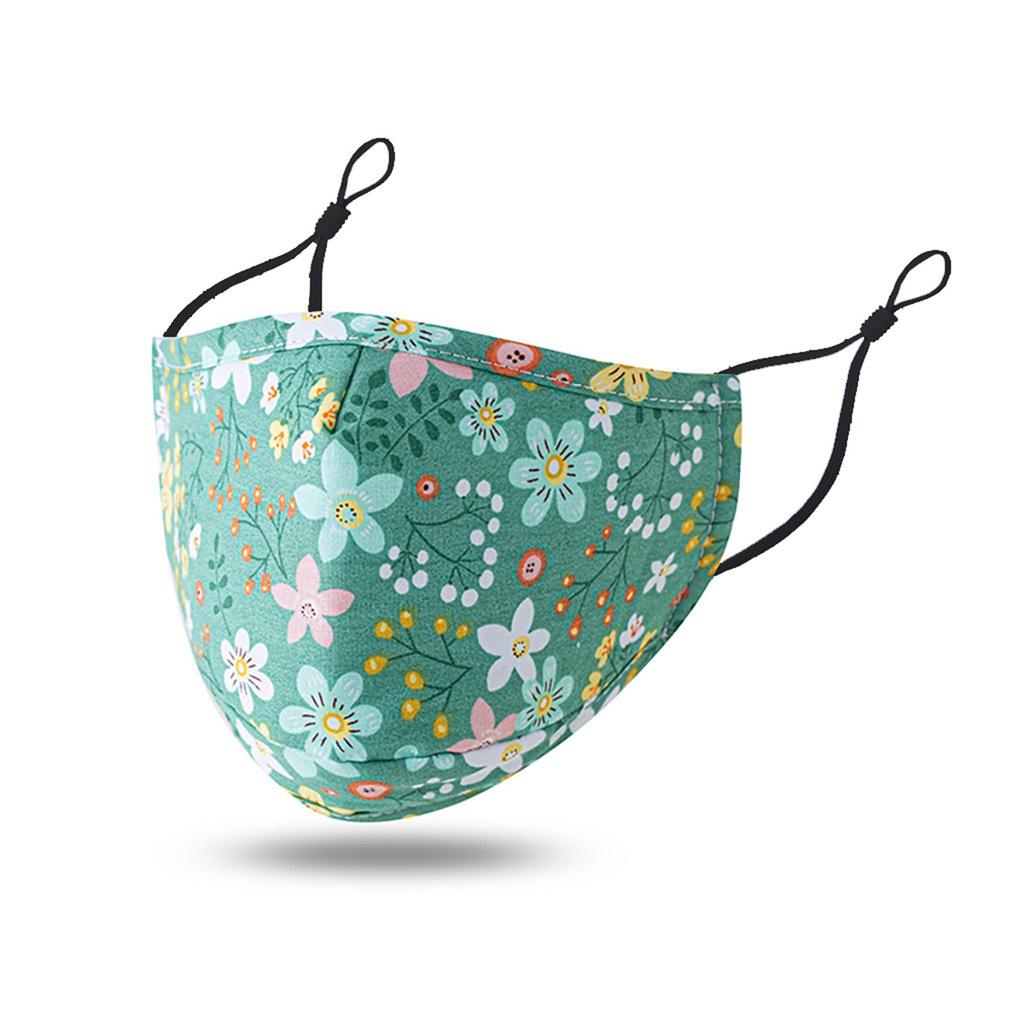 1 шт. Взрослая моющаяся дышащая защитная маска для лица с цветочным принтом