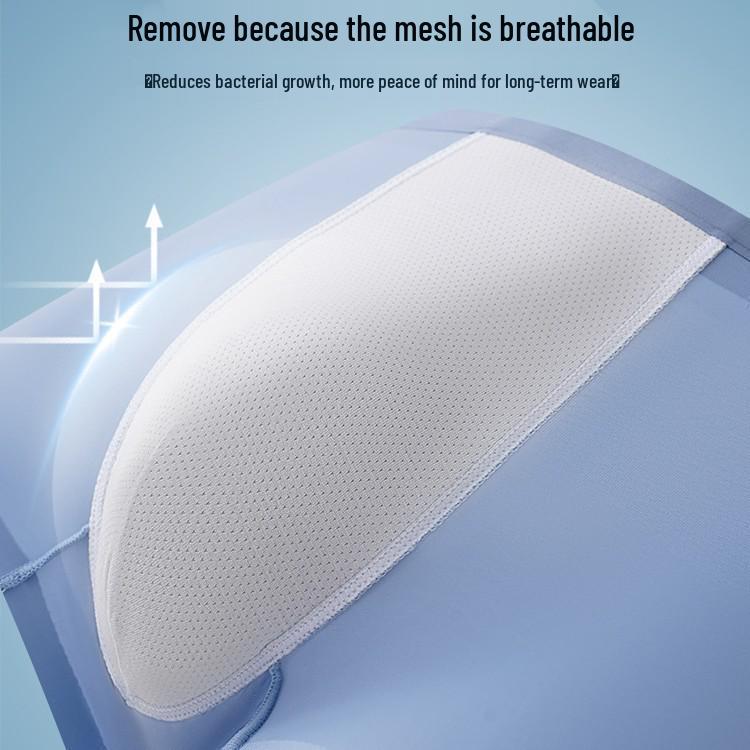 Men's Cool Ice Silk Mid-Waist Seamless Underwear - Breathable, High Elasticity, Antibacterial, Thin Design