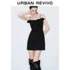 UR Women's Pleated Twisted Strap Mini Dress
