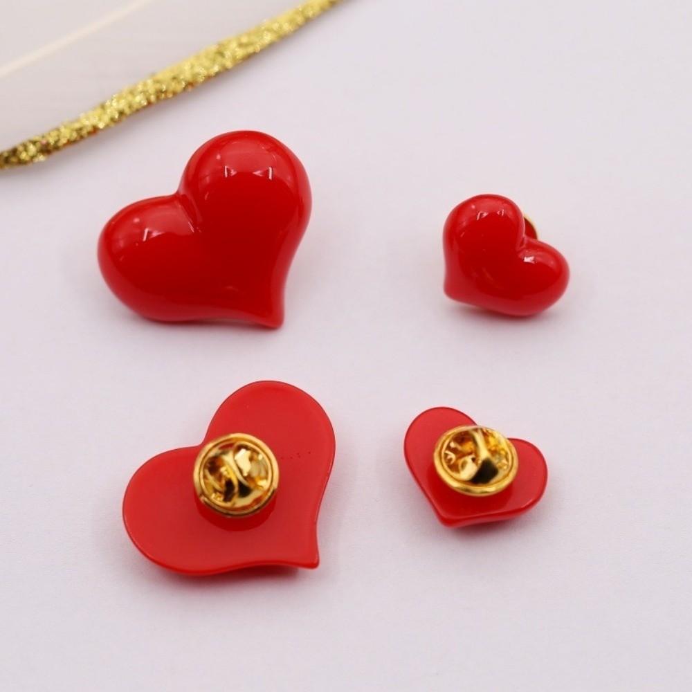 DIY Love Lapel Pin Mini Red Heart Badge Pin Romantic Heart Brooch Women Men