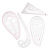 4Pcs Curve Ruler MultiFunction Vary Form Sewing Grading Proofing Plastic Clothing Design Tool