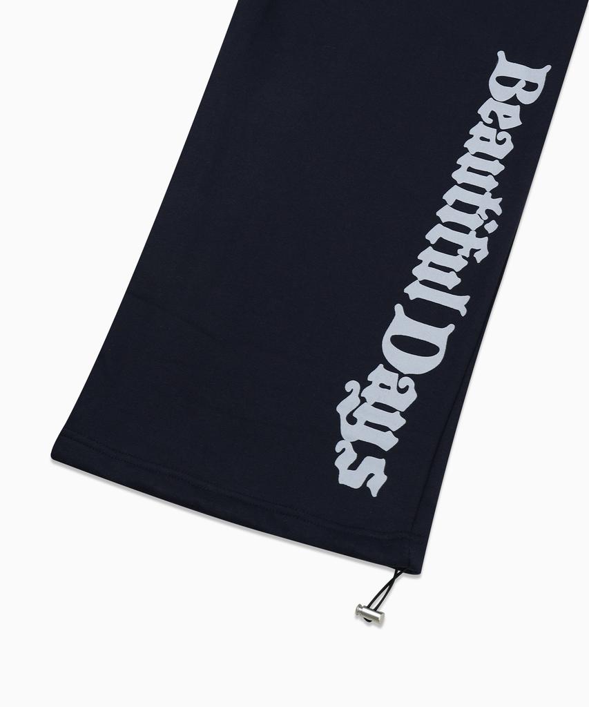 FREEMARIO Waisted Wide Training Pants [Navy]