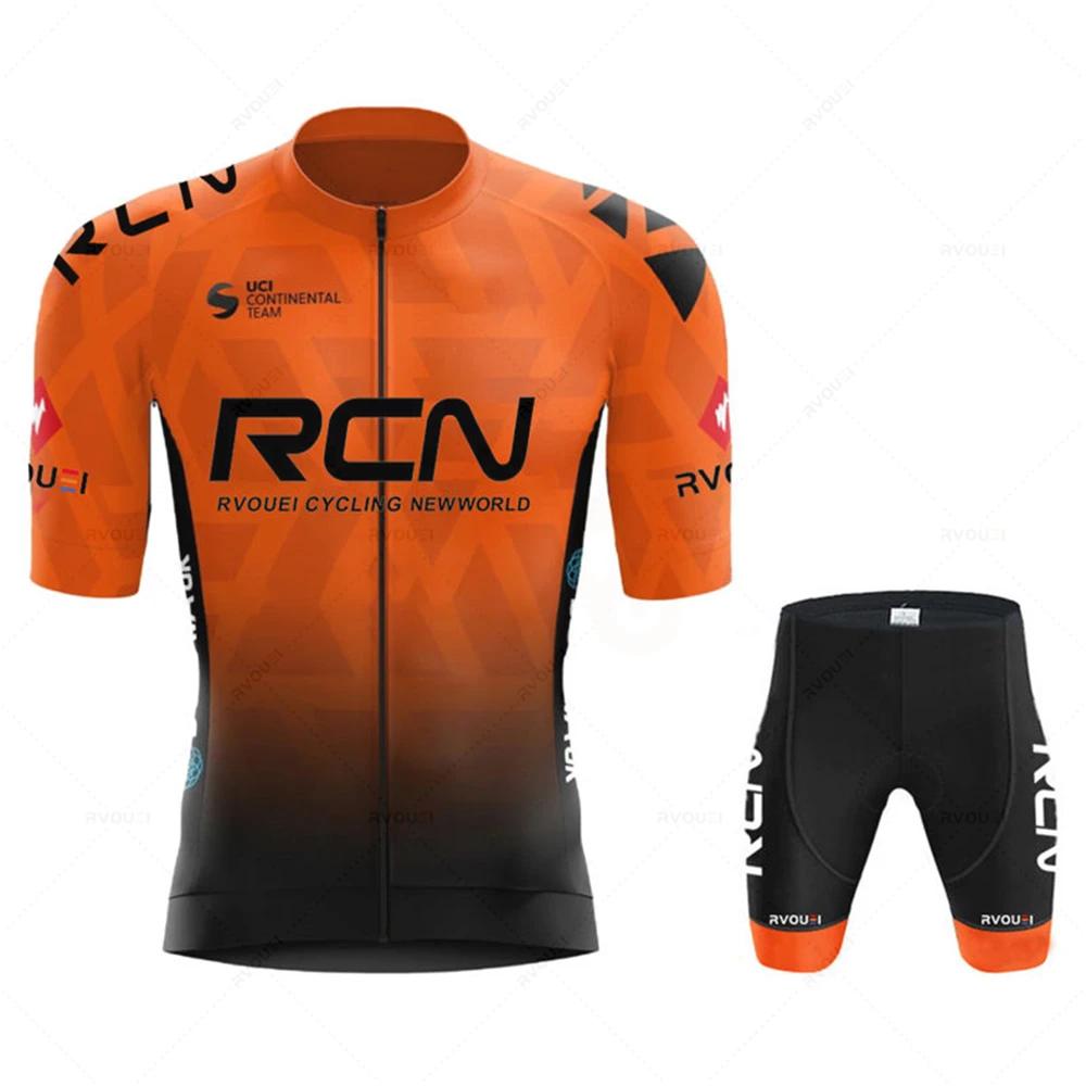 2025 RCN Team Cycling Jersey Set Summer Breathable Road Bicycle Suit Riding Uniform Bike MTB Clothing New Sports Cycling Kits