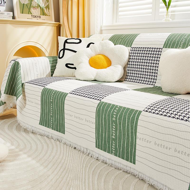 New Style Small and Fresh Anti-cat Scratch Sofa Cover Blanket Extra Large Straight Row Four-season Universal Sofa Cover Cloth