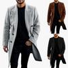 Woolen Men's Coat Large Size Long Coat Double Breasted