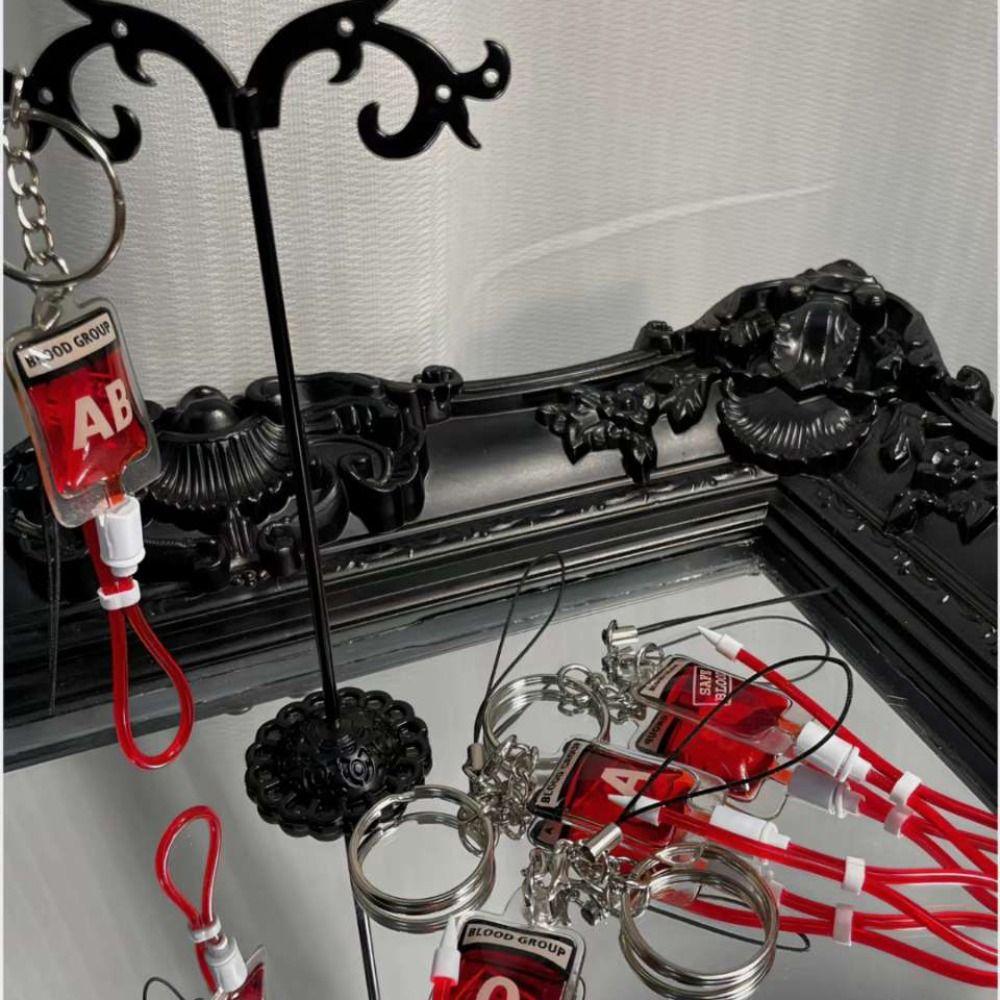 PVC Blood Bag Pendant Type A B O AB Plasma Halloween Blood Pendant  Jewelry Making Gift