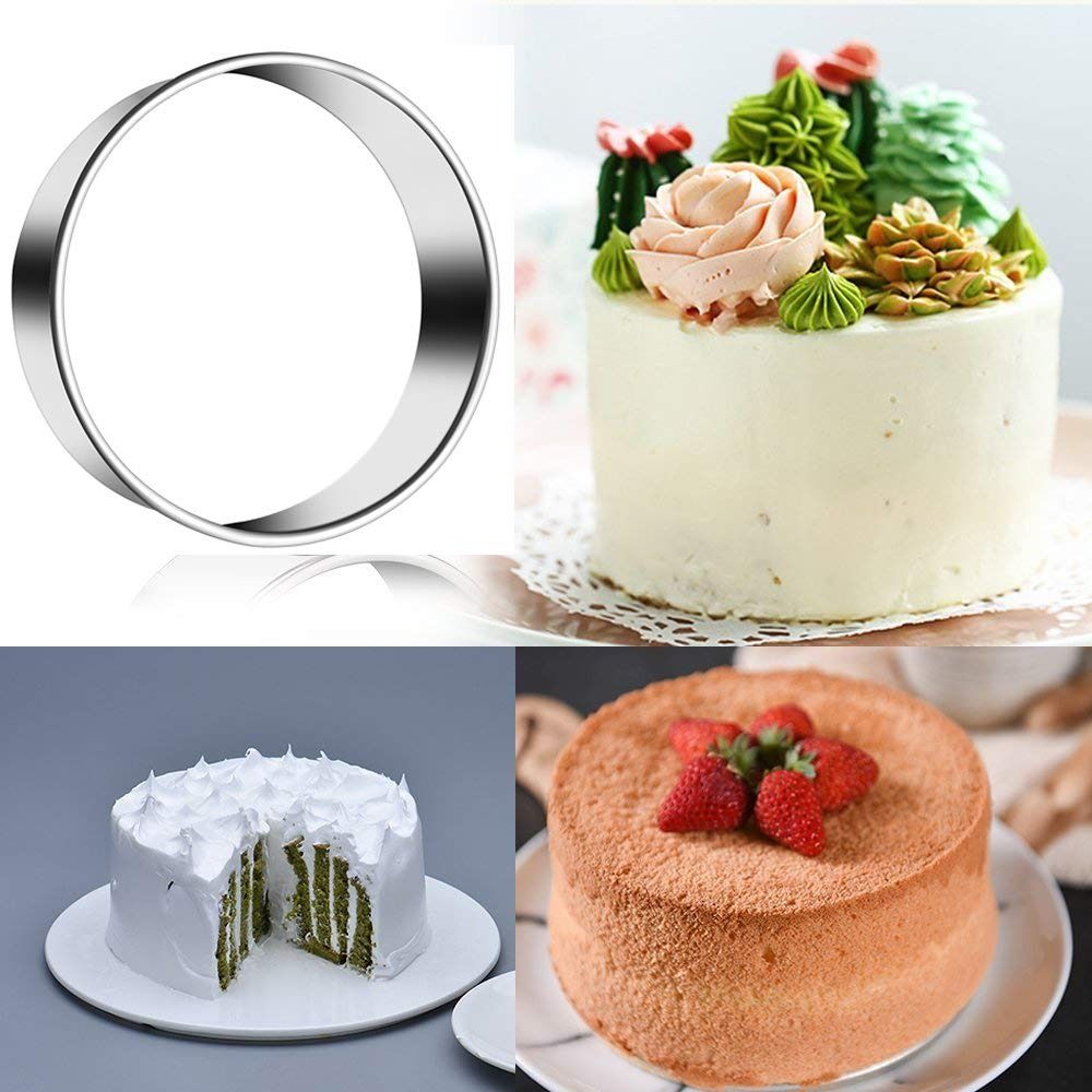 5Pcs Round Biscuit Mold Set Stainless Steel Baking Mould Dumpling Skin Cutters Dumpling