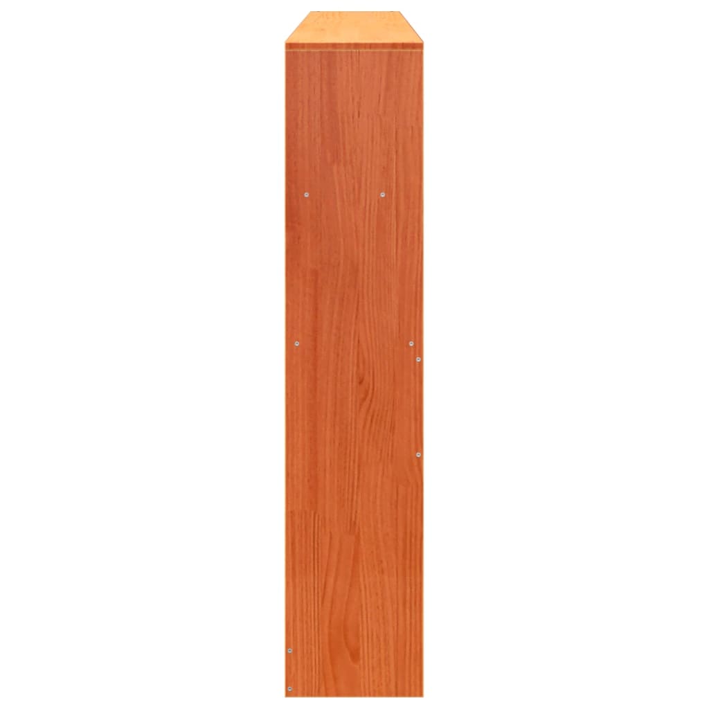 Headboard with Storage Space Wax Brown 200 cm Solid Pine Wood