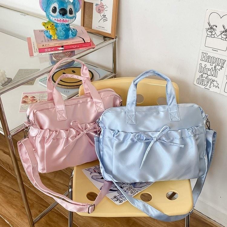 Стильная городская сумка кроссбоди для женщин, повседневная холщовая нейлоновая сумка с деталью в виде банта