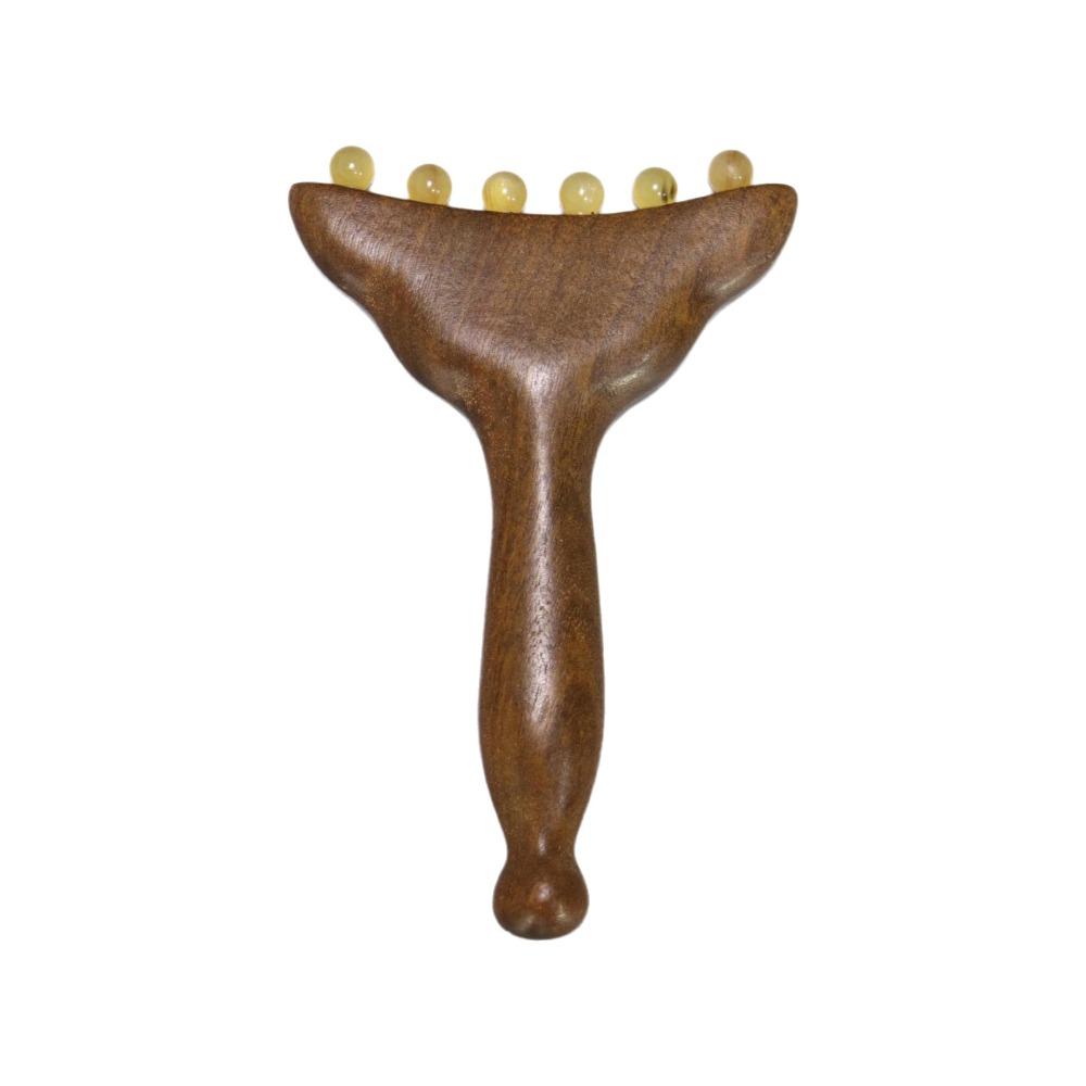 Sandalwood Meridians Massage Comb Copper/Horn Balls Lymphatic Drainage Massager  Breast Massage