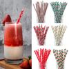 Wedding Props Snowflake Drinking Straw Christmas Paper Straws Disposable Christmas Decorations