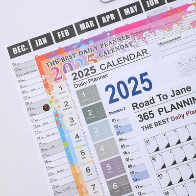 365 Таблица планирования 2025 Ежедневник с цветными точками Наклейки Настенный календарь Расписание Список дел Проверка Памятка